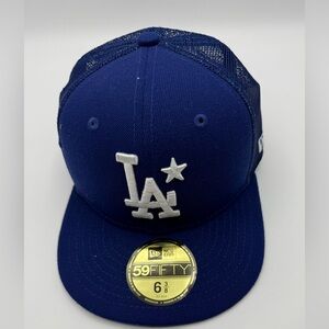 New LA Dodgers New Era Royal 2022 AGS Side Patch 59FIFTY Fitted Hat, Size 6 3/8.